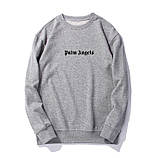 Світшот Чоловічий Palm Angels Logo чорний Толстовка Палм Анджелс Кофта Палм Енжелс Реглан Пальм Енджелз бавовна, фото 4