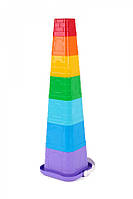 Пирамидка Технок 6979 квадратная формочки ведерко детская развивающая игрушка в песочницу для детей