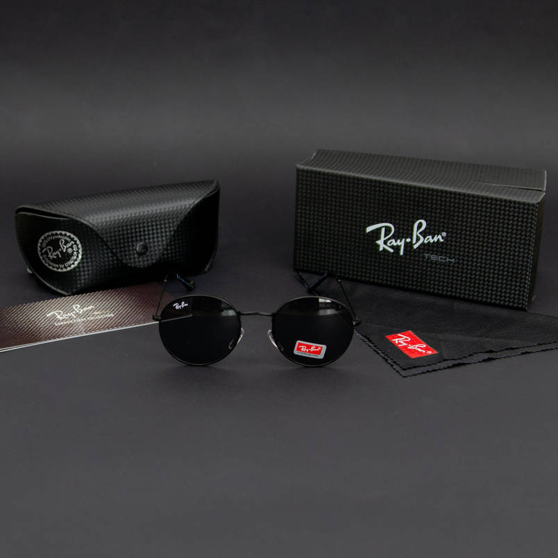 Сонцезахисні окуляри RAY BAN ROUND (арт. RB3448) чорні/чорна оправа, фото 1