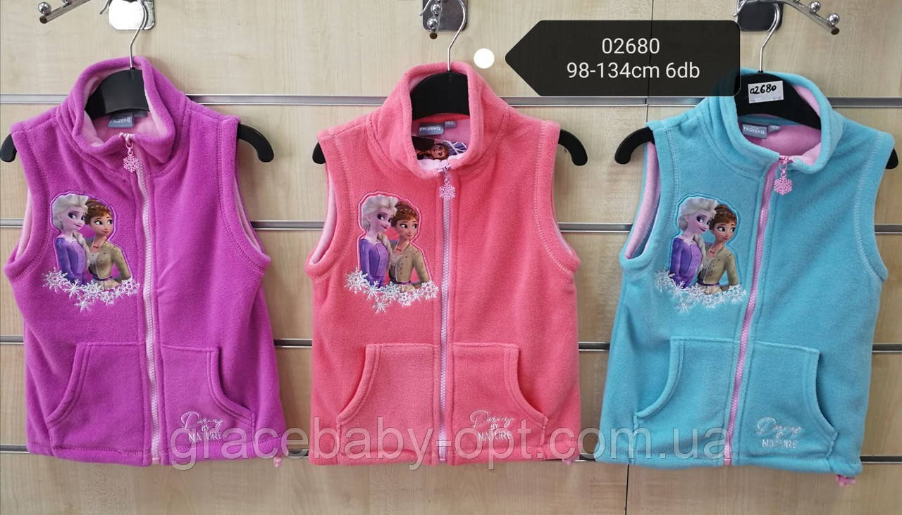 Жилети для дівчат оптом, Disney, 98-134 см, № 02680