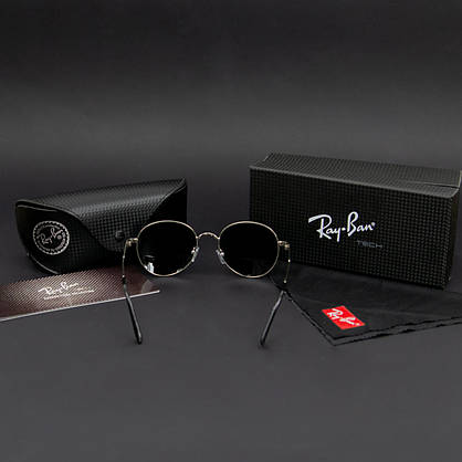 Сонцезахисні поляризаційні антивідблискові окуляри RAY BAN (арт. P666) чорні/срібна оправа, фото 5