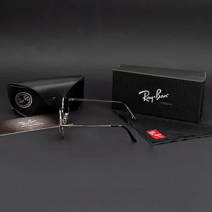 Сонцезахисні поляризаційні антивідблискові окуляри RAY BAN (арт. P666) чорні/срібна оправа, фото 4