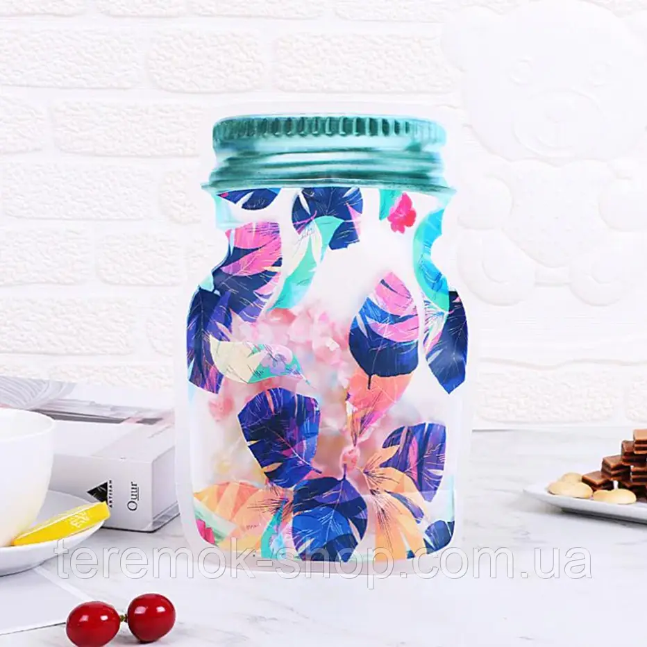 Пакет прозорий з зіп застібкою у вигляді банки 25х 16.5 см, фото 1