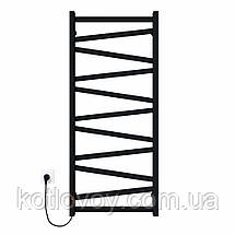 Електричний полотенцесушитель Alpha П11 500х1200 Е ліве підключення (чорний), фото 3