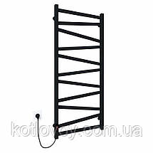 Електричний полотенцесушитель Alpha П11 500х1200 Е ліве підключення (чорний), фото 4