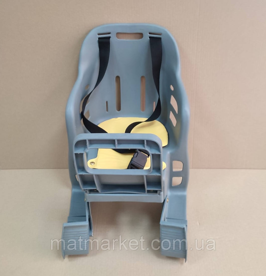 Велокрісло, крісло дитяче з ручкою , на багажник, пластик сірий, фото 1