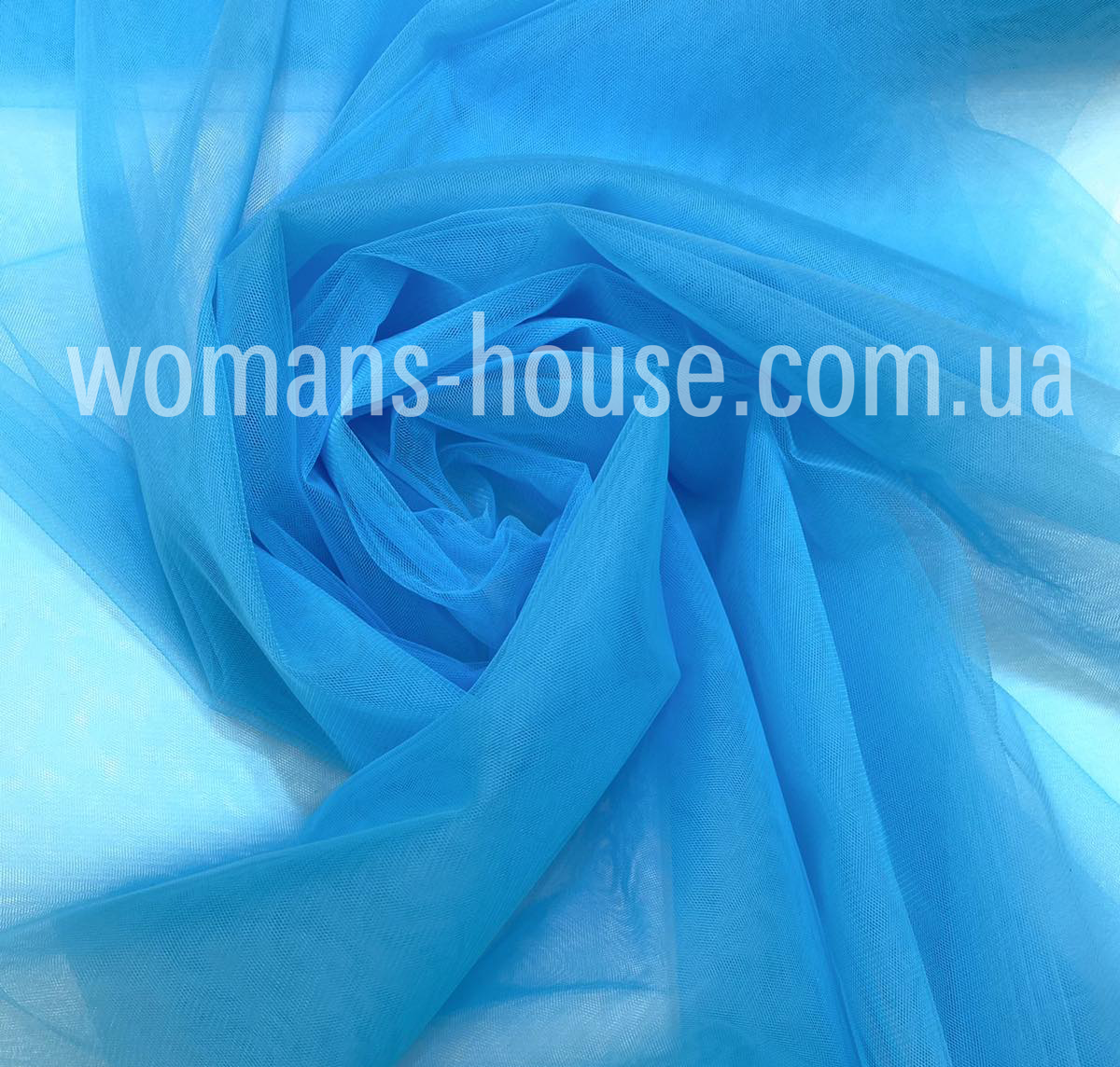 Тканина Євросітка (Єврофатин, Ганьбив) ширина 3 м Блакитна-Бірюза, фото 1