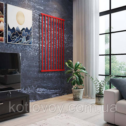Рушникосушки радіатори Level П9 700х1000 В нижнє підключення (червоний), фото 3