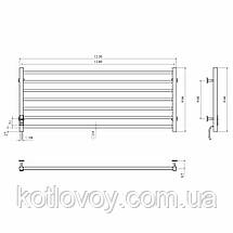 Рушникосушки радіатори Level П7 1200х500 Е ліве підключення (чорний), фото 4