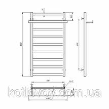 Рушникосушки водяні Nikole П9 500х1000 В бокове підключення, фото 4