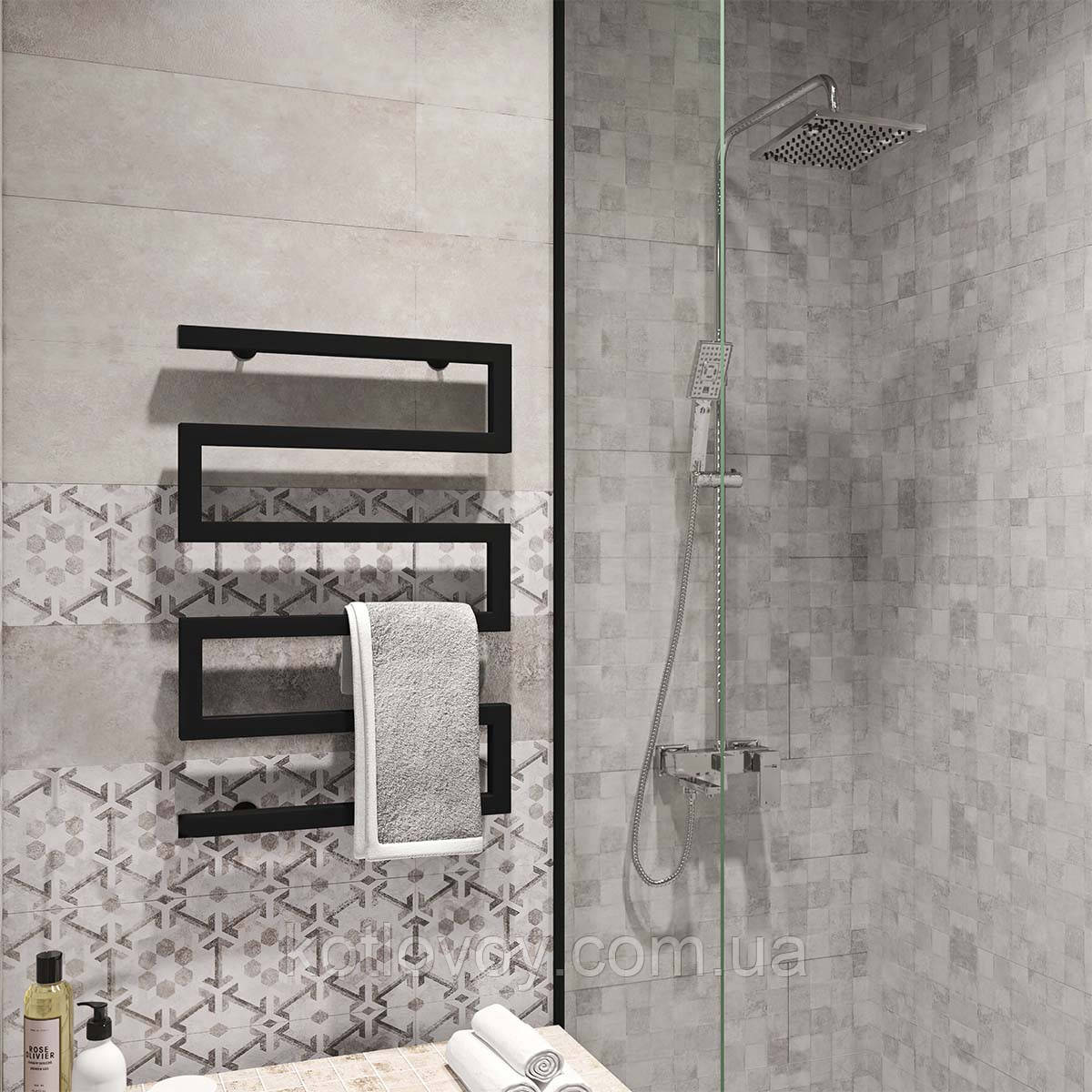 Рушникосушки водяні Zeta 500х675 В бокове підключення (чорний)