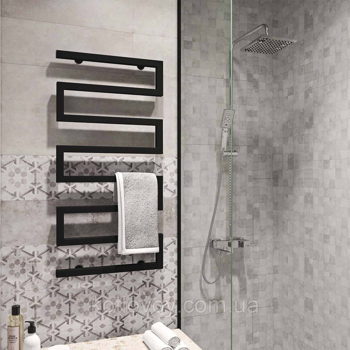 Рушникосушки водяні Zeta 500х945 В бокове підключення (чорний)