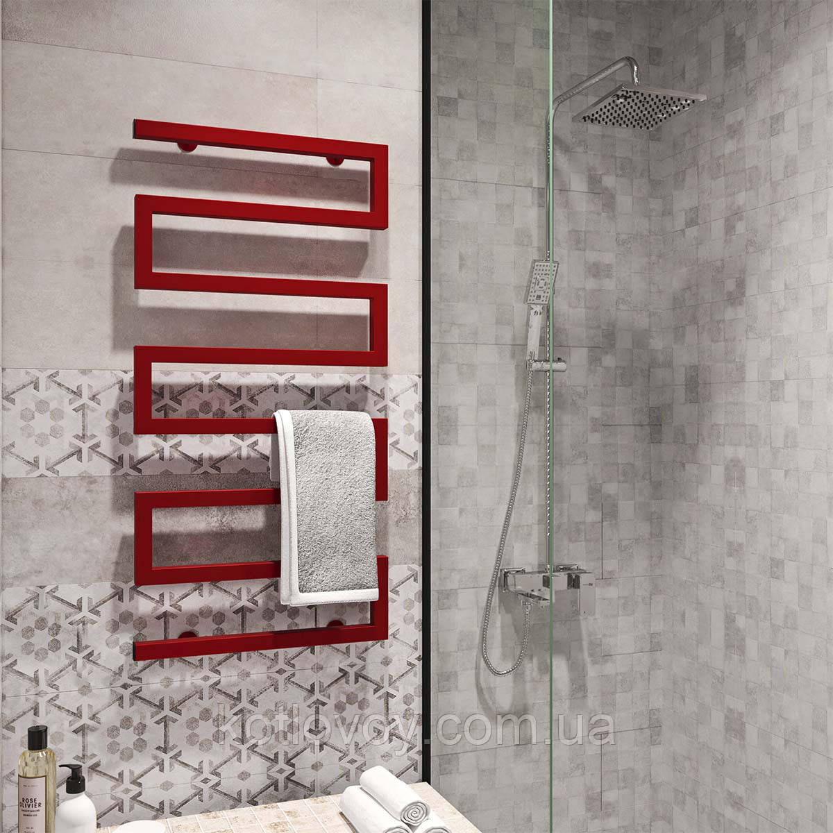 Рушникосушки водяні Zeta 500х945 В бокове підключення (червоний)