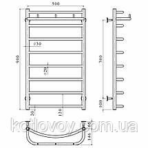 Рушникосушки водяні Класик N П8 500х900 В бокове підключення, фото 3