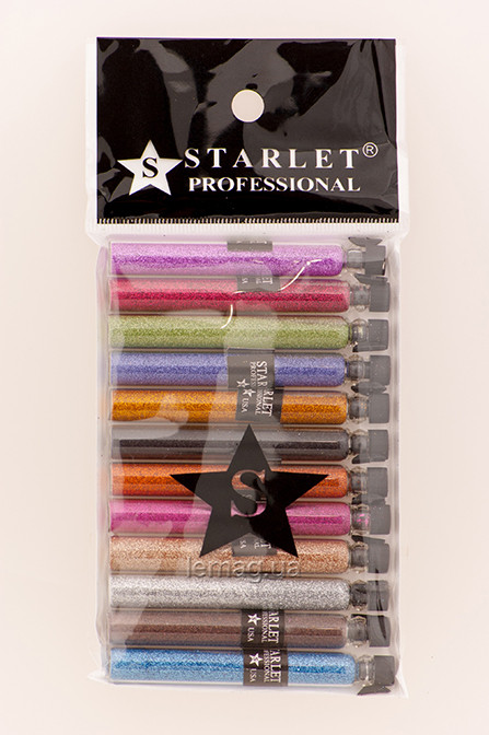 Starlet Гліттер (пісок) для біо тату в колбі, набір 6, фото 1