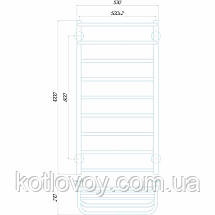 Рушникосушки водяні Люкс Готель П9 500x1000 В бокове підключення, фото 4