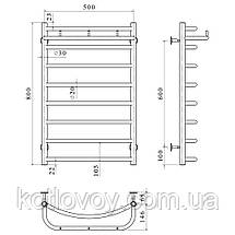 Електричний полотенцесушитель Класик N П8 500х800 Е праве підключення, фото 3