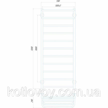 Електричний полотенцесушитель Люкс Готель П11 500x1200 Е праве підключення, фото 4