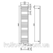 Електричний полотенцесушитель Lima П25 300х1600 Е праве підключення, фото 3