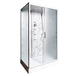 Душовий бокс TKF 7715 Білий мармур WG 120х80х210 дрібний піддон