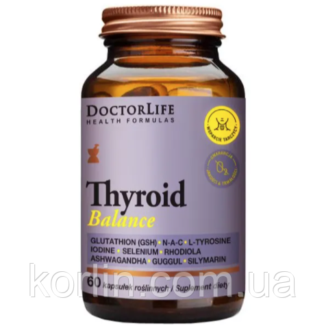 Thyroid Balance Для Здоров'я Щитоподібної Залізи 60 кап Doctor Life США Доставка з ЄС