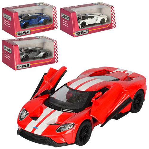 Дитяча колекційна машинка Kinsmart FORD GT KT5391fw металева інерційна відчиняються двері іграшка