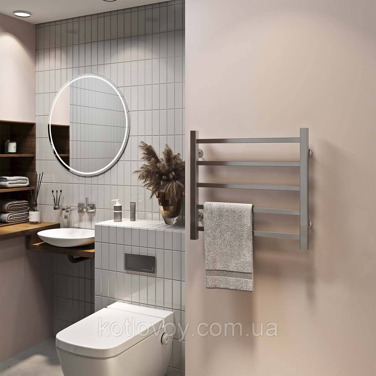 Рушникосушки водяні Forest П5 500x500 В бокове підключення