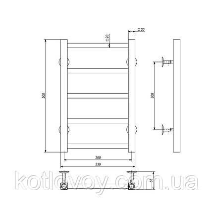 Рушникосушки водяні Forest П5 300x500 В нижнє підключення, фото 2