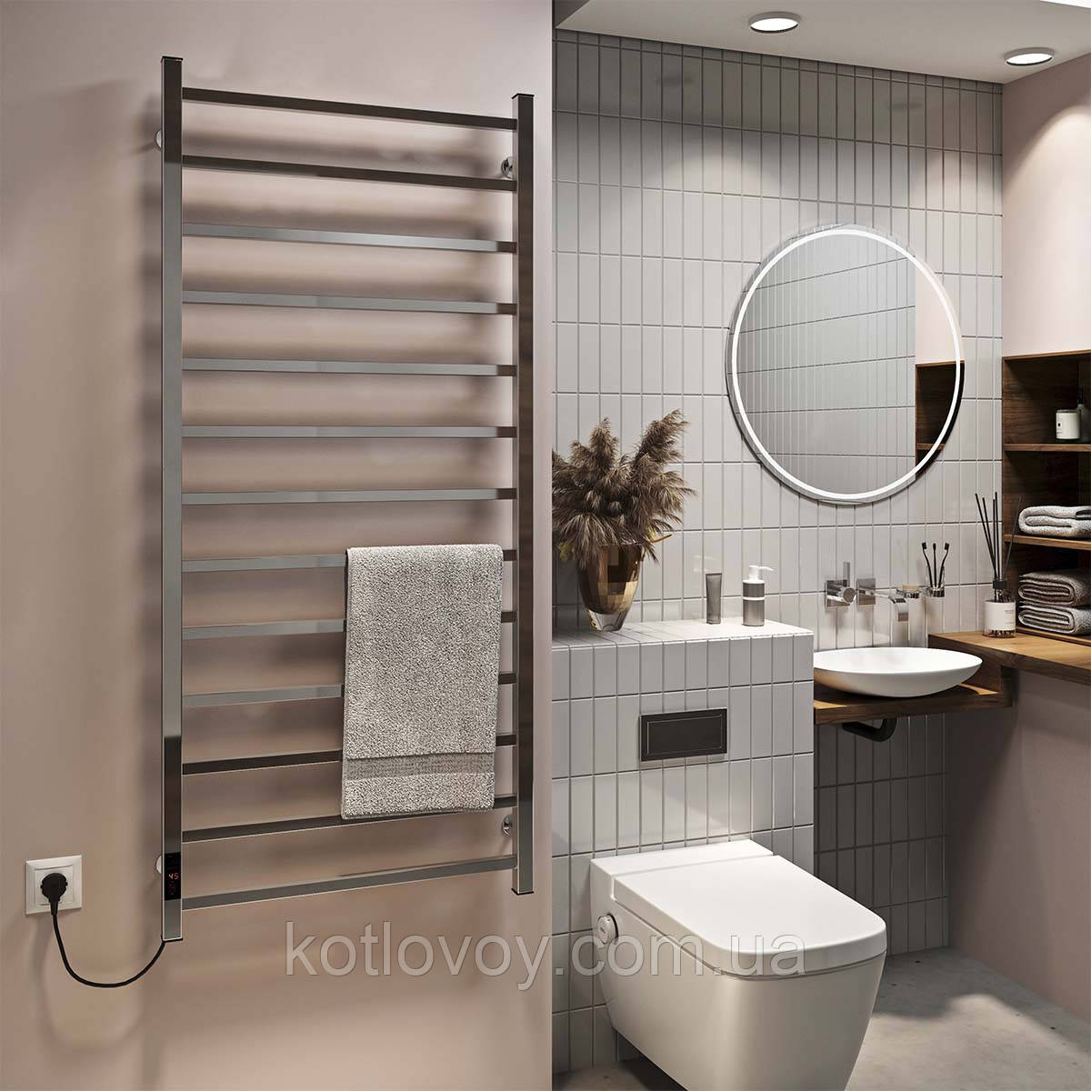 Електричний полотенцесушитель Forest П13 600x1400 Е ліве підключення