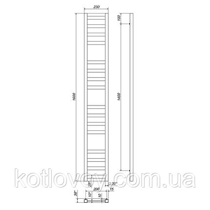 Электрический полотенцесушитель Magnus П16 200х1600 Э правое подключение (белый), фото 2