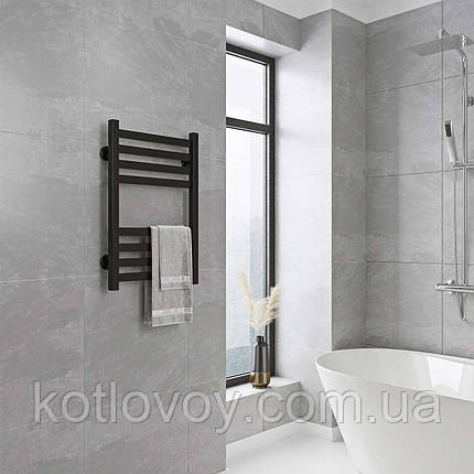 Рушникосушки водяні Magnus П8 400х600 В бокове підключення (чорний), фото 1