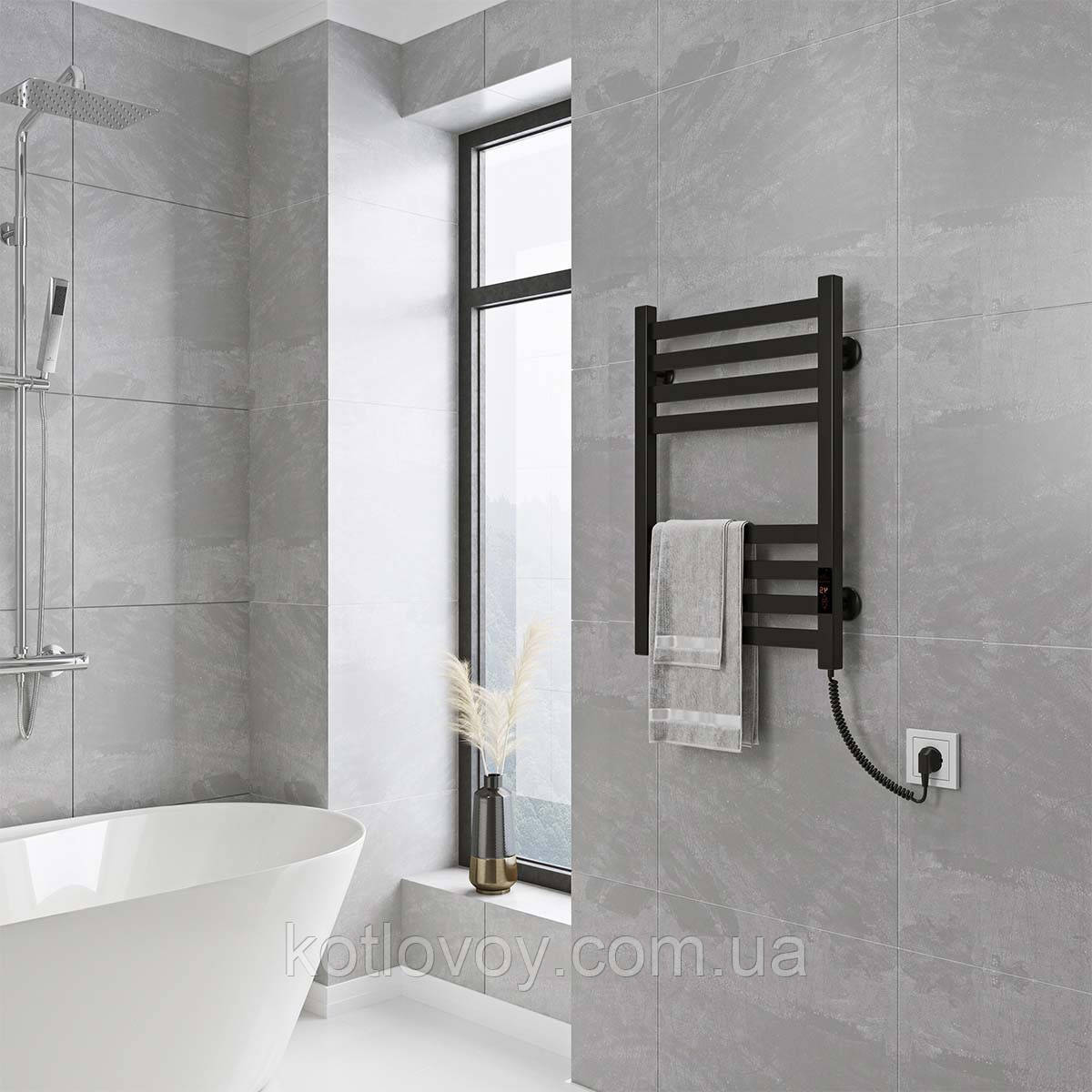 Електричний полотенцесушитель Magnus П8 400х600 Е праве підключення (чорний)