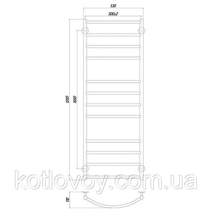 Електронний рушниксушетель Класик Еліт П12 500x1200 Е право з'єднання (чорний), фото 3