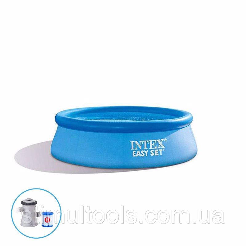 Надувний басейн Intex Easy Set 28108, 244* 61 см (в комплекті картриджний фільтрувальний насос), фото 1