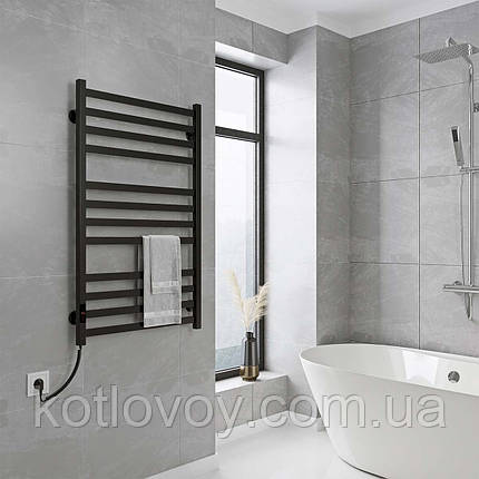 Електричний полотенцесушитель Magnus П12 600х1000 Е ліве підключення (чорний), фото 1