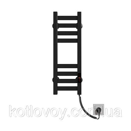 Електричний полотенцесушитель Magnus П8 200х600 Е праве підключення (чорний), фото 3