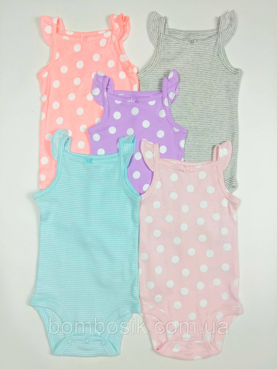 Боді-майки для дівчинки Картерс набір 5шт, 3м (55-61см), фото 1