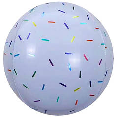 Сфера 22" КИТАЙ-КТ 69 Конфетті біла