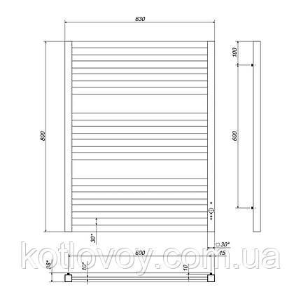 Magnus П8 600х800 Е праве підключення (чорний), фото 3