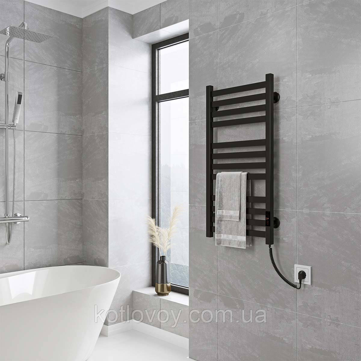 Електричний полотенцесушитель Magnus П8 400х800 Е праве підключення (чорний)