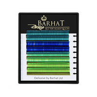 Вії для нарощування Barhat 3 EMERALD кольору (8 ліній) B 0.10 (12 мм)