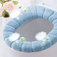 М'який чохол на сидіння для унітазу Синій чохол для унітазу на сидіння