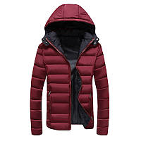 Куртка чоловіча зима-осінь, бордовий пуховик розмір 44 (3XL) СС-5261-91