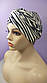 Чалма шапочка 54-60рр черно білая под зебру окрас для моря та післе химиотерапии, фото 3