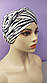 Чалма шапочка 54-60рр черно білая под зебру окрас для моря та післе химиотерапии, фото 4