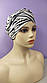 Чалма шапочка 54-60рр черно білая под зебру окрас для моря та післе химиотерапии, фото 2