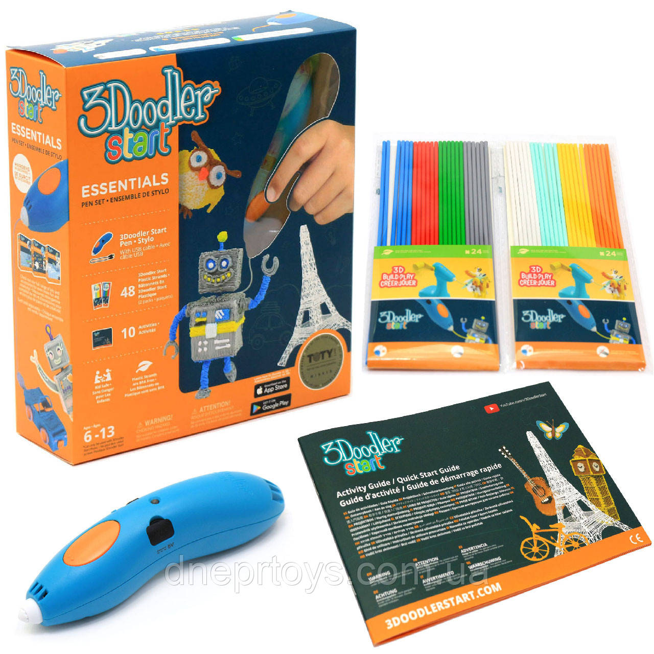 3D-ручка 3Doodler Start для дитячої творчості 48 стрижнів, Креатив (3SPSESSE2R)