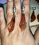 Сережки з сердликом і рухтопазом, фото 7