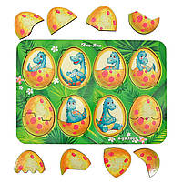 Гра пазл сортер вкладиш «Емоції динозаврика», дерев'яна іграшка, Ань-Янь, 32 * 23 * 1 см, від 3 років, (ПСД041), фото 2