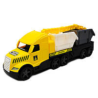 Машинка «Вантажівка з будівельними контейнерами» Wader Magic truck Technic жовта 78 * 27 * 18 см (36470), фото 2